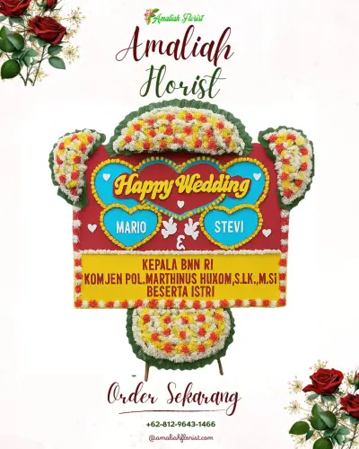 Karangan Papan Bunga Pernikahan di Mlaya